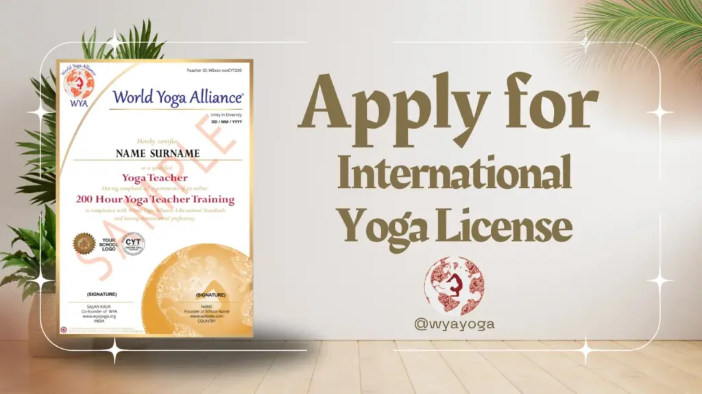 Apply for International Yoga License with World Yoga Alliance